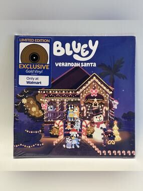 Bluey Gold Vinyl 7" Walmart Exclusive Verandah Santa NEW Sealed Ltd Ed Record